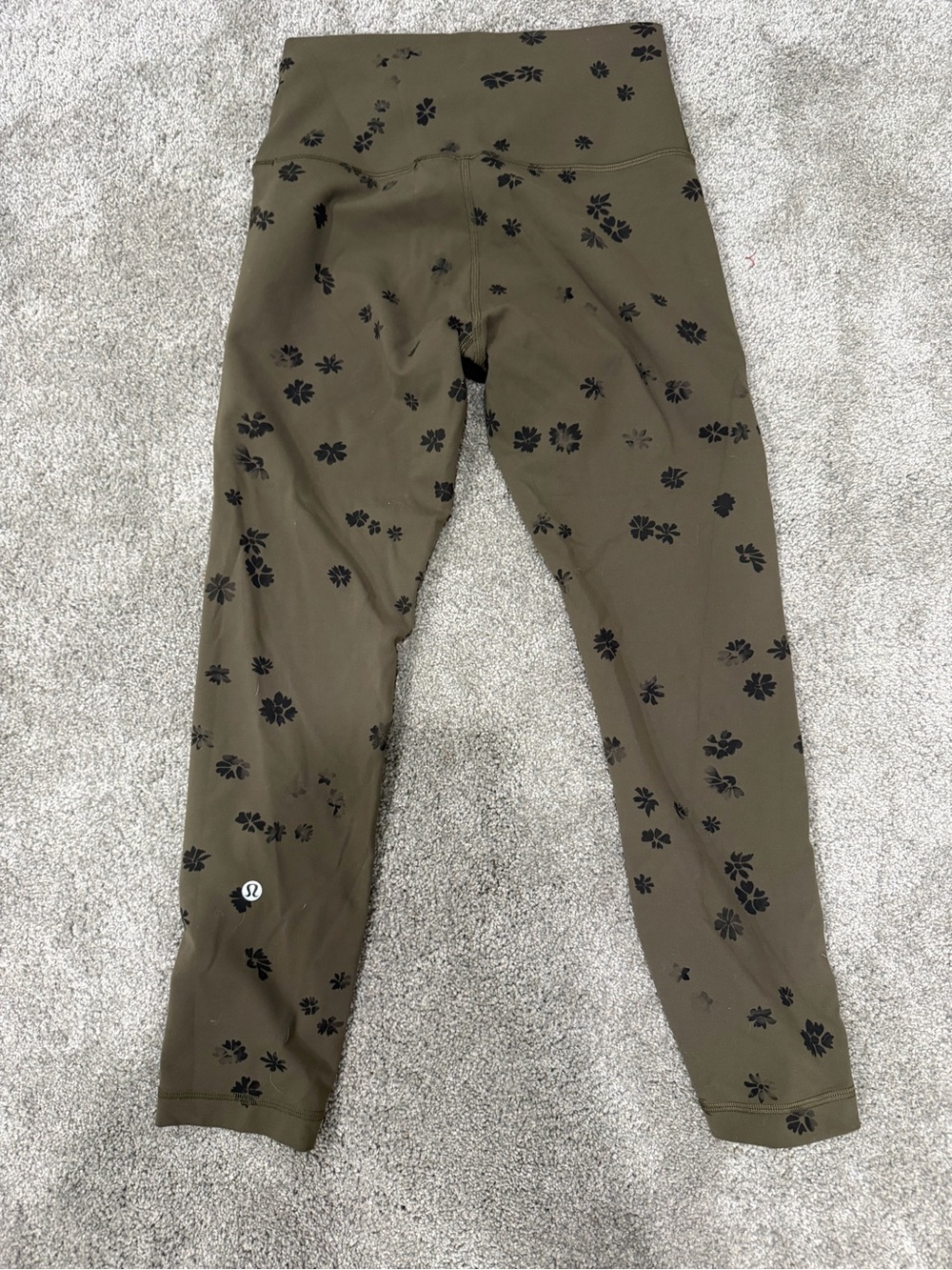 lululemon athletica Women's 25” Olive Green Floral Leggings
